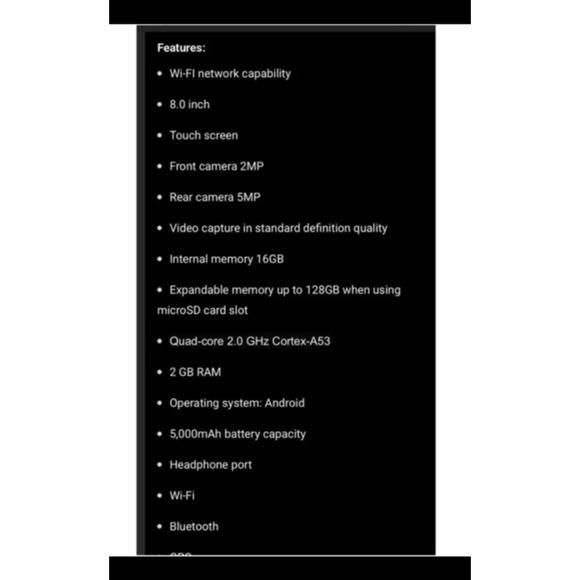 Lenovo Tab M8 2nd Gen 8” Wi-Fi Tablet – 16GB, Android 9, Unlocked, Iron Gray GUC - Picture 9 of 9